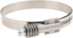 Made in USA - 3-3/4 to 4-5/8" Diam, Stainless Steel Auto-Adjustable Worm Drive Clamp - 5/6" Wide - Exact Tooling