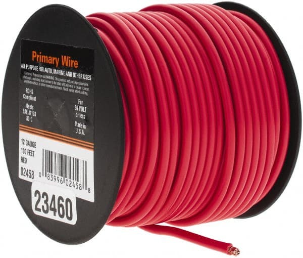 EastPenn - 12 AWG Automotive Plastic Insulated, Single Conductor Wire - 100' Long, Red - Exact Tooling