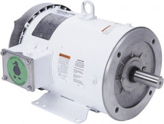 Leeson - 5 Max hp, 1,800 Max RPM, Premium Efficient Electric AC DC Motor - 230/460 V Input, Three Phase, 184TC Frame, C-Face with Base Mount, TEFC Enclosure - Exact Tooling