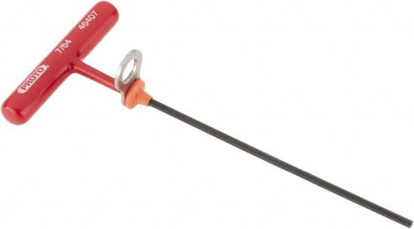 Proto - 7/64" Hex, Tethered T-Handle Cushion Grip, Hex Key - 6" OAL, Alloy Steel, Inch System of Measurement - Exact Tooling
