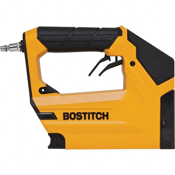 Stanley Bostitch - 3/8" Crown, 18 Gauge, 100 Staple Capacity Power Stapler - 1/4" Inlet, 70 to 100 psi Air Pressure, - Exact Tooling