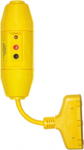 Tower - 3 Outlet, 125 Volt, 15 Amp Rating, 4 to 6 mA Max Surge, Inline, Manual, Commercial, Industrial GFCI - 1/2 Ft. Long Cord, 5-15R NEMA Configuration, Polycarbonate Housing - Exact Tooling
