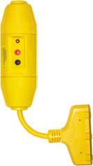 Tower - 3 Outlet, 125 Volt, 15 Amp Rating, 4 to 6 mA Max Surge, Inline, Manual, Commercial, Industrial GFCI - 1/2 Ft. Long Cord, 5-15R NEMA Configuration, Polycarbonate Housing - Exact Tooling
