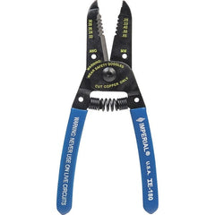 Imperial - 30 to 22 AWG Capacity Wire Stripper/Cutter - 6" OAL, Hardened Steel with Cushion Grip Handle - Exact Tooling