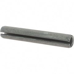 Made in USA - 1/4" Diam x 1-1/2" Long Slotted Spring Pin - Grade 1070-1090 Alloy Steel, Black Oxide Finish - Exact Tooling