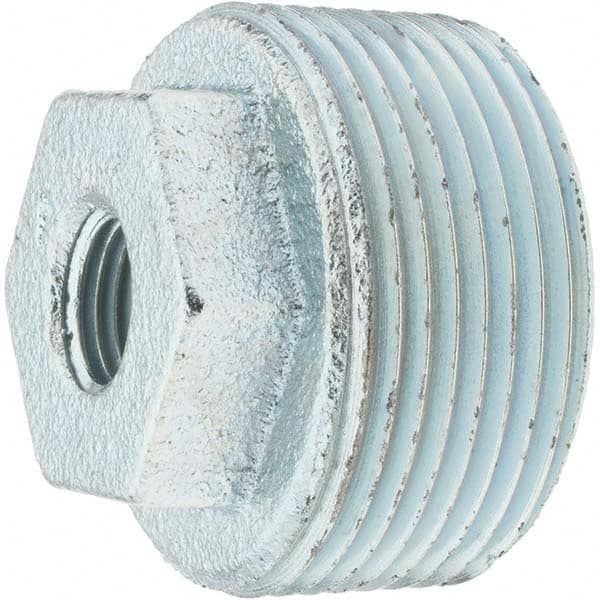 Made in USA - Size 1-1/4 x 1/4", Class 150, Malleable Iron Galvanized Pipe Hex Bushing - 150 psi, Threaded End Connection - Exact Tooling