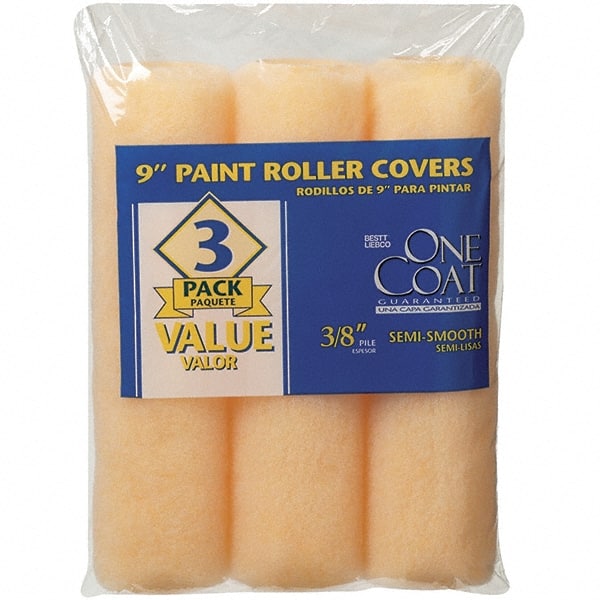 Krylon - 3/8" Nap, 9" Wide Paint Roller Cover - Semi-Smooth Texture, Polyester & Knitted - Exact Tooling