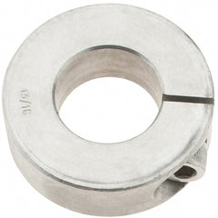 Import - 13/16" Bore, Stainless Steel, One Piece One Piece Split Shaft Collar - 1-5/8" Outside Diam, 1/2" Wide - Exact Tooling