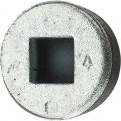 Made in USA - Size 2", Class 150, Malleable Iron Galvanized Pipe Countersunk Square Plug - 150 psi, Threaded End Connection - Exact Tooling