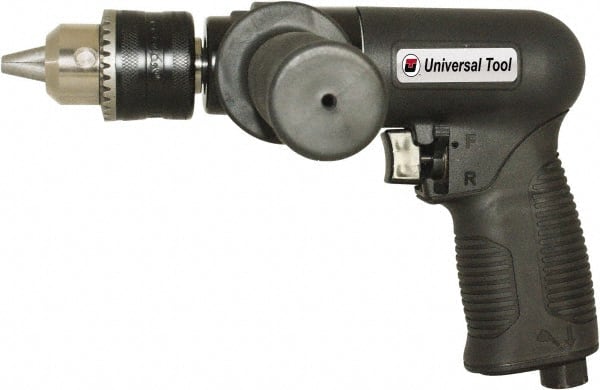 Florida Pneumatic - 1/2" Reversible Keyed Chuck - Pistol Grip Handle, 450 RPM, 4 CFM, 0.75 hp, 90 psi - Exact Tooling