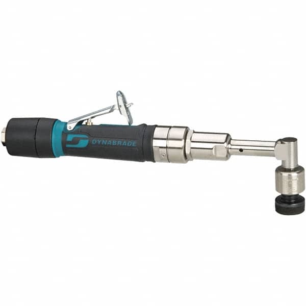 Dynabrade - 3,200 OPM, 26 CFM Air Consumption, 90 psi Air Pressure, Right Angle Air Orbital Sander - Round Pad, Adhesive/PSA Backing, 1/4 NPT Inlet - Exact Tooling