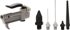 Value Collection - 6 Piece Aluminum Body Air Gun Kit - 1/4 NPT Inlet, 150 Max psi, Aluminum Hose - Exact Tooling