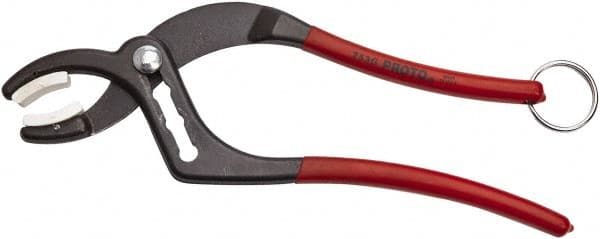 Proto - 9-1/2" OAL, 2-1/2" Max Capacity, 4 Position Tethered Tongue & Groove Pliers - Soft Curved Jaws, Plastisol Handles - Exact Tooling