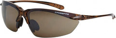 CrossFire - Brown Flash Mirror Lenses, Framed Safety Glasses - Scratch Resistant, Crystal Brown Frame, Size Universal, Wrap Around - Exact Tooling