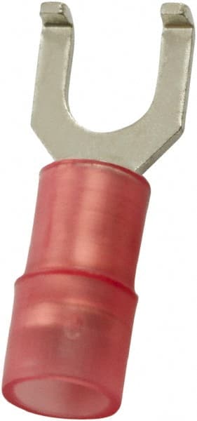 Value Collection - #10 Stud, 22 to 16 AWG Compatible, Partially Insulated, Crimp Connection, Flanged Fork Terminal - Exact Tooling