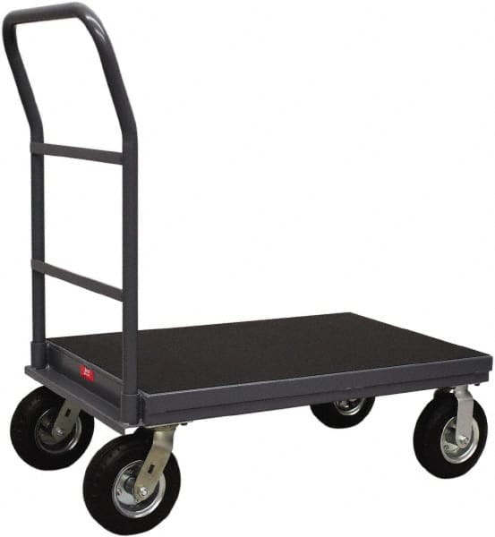 Jamco - 1,200 Lb Capacity Steel Platform Truck - Steel Deck, 30" OAW, 60" Platform Length, Mold-On-Rubber Casters - Exact Tooling