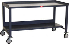 Jamco - 3 Side Retention Mobile Work Bench - Steel, Gray, 60" Long x 36" Deep x 35" High - Exact Tooling