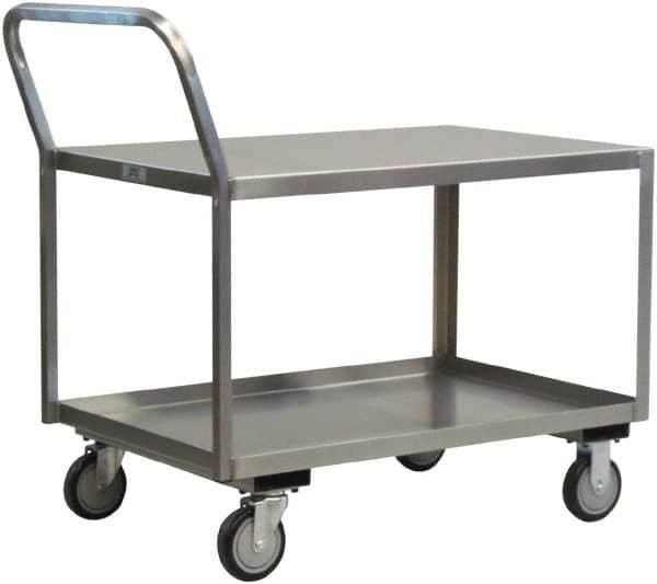 Jamco - 1,200 Lb Capacity, 36" Wide x 24" Long x 31" High Service Cart - 2 Shelf, Stainless Steel - Exact Tooling