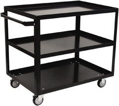 Jamco - 800 Lb Capacity, 24" Wide x 48" Long x 33" High Shelf Cart - 3 Shelf, Steel, 2 Rigid/2 Swivel Casters - Exact Tooling