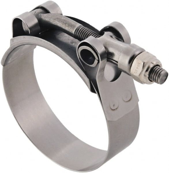 IDEAL TRIDON - 4-3/4 to 5.06" Hose, 3/4" Wide, T-Bolt Channel Bridge Clamp - 4-3/4 to 5.06" Diam, Stainless Steel - Exact Tooling