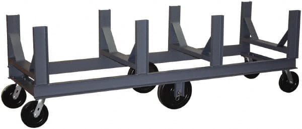Jamco - 10,000 Lb Capacity Steel Bar Cradle Truck - Steel Deck, 30" OAW, 96" Platform Length, Phenolic Casters - Exact Tooling