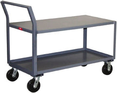 Jamco - 2,400 Lb Capacity, 30" Wide x 48" Long x 28" High Standard Utility Cart - 2 Shelf, Steel, Phenolic Casters - Exact Tooling