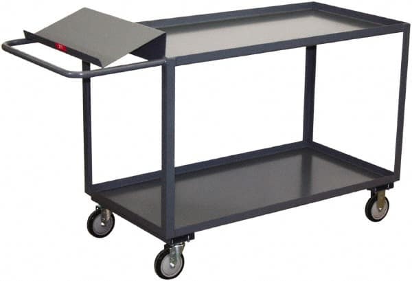 Jamco - 1,200 Lb Capacity, 18" Wide x 36" Long x 35" High Order Picking Cart - 2 Shelf, Steel, Hard Rubber Casters - Exact Tooling