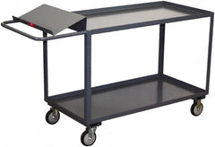 Jamco - 1,200 Lb Capacity, 30" Wide x 36" Long x 35" High Order Picking Cart - 2 Shelf, Steel, 2 Rigid/2 Swivel Casters - Exact Tooling