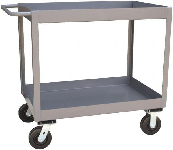 Jamco - 2,400 Lb Capacity, 18" Wide x 36" Long x 36" High Standard Utility Cart - 2 Shelf, Steel, Phenolic Casters - Exact Tooling