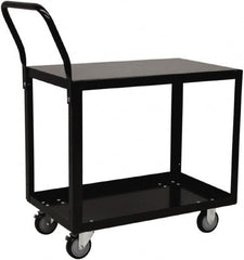 Jamco - 800 Lb Capacity, 24" Wide x 36" Long x 28" High Shelf Cart - 2 Shelf, Steel, 2 Rigid/2 Swivel Casters - Exact Tooling