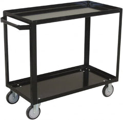 Jamco - 800 Lb Capacity, 24" Wide x 36" Long x 33" High Shelf Cart - 2 Shelf, Steel, 2 Rigid/2 Swivel Casters - Exact Tooling