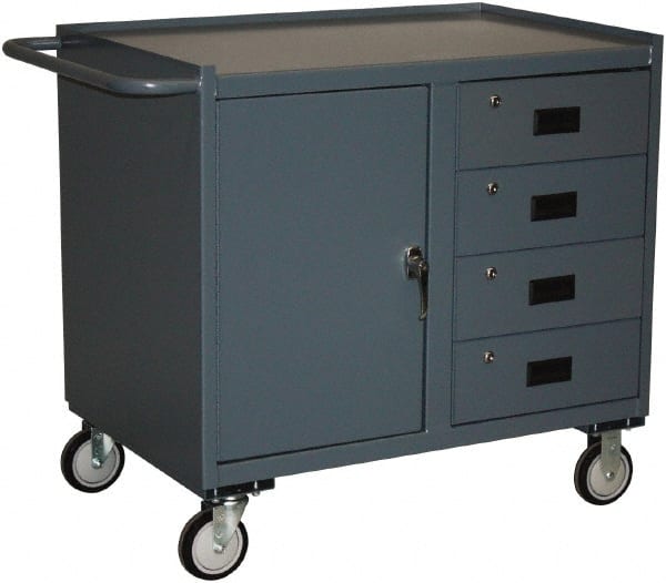 Jamco - Mobile Storage Cabinet - Steel, 36" Wide x 24" Deep x 40" High, Gray - Exact Tooling