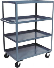 Jamco - 3,000 Lb Capacity, 4 Shelf, Steel Stock Truck - 30" Long x 60" Wide x 60" High, 6" Diam Phenolic Wheels - Exact Tooling