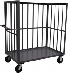 Jamco - 2,000 Lb Capacity, 1 Shelf, 3-Sided Steel Truck - 36" Long x 72" Wide x 57" High, 6" Diam Phenolic Wheels - Exact Tooling