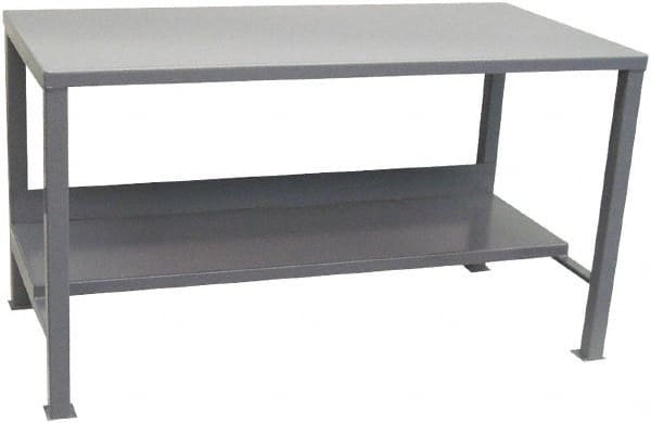 Jamco - 72 Wide x 30" Deep x 34" High, Steel Workbench - Flat Top, Fixed Legs, Gray - Exact Tooling