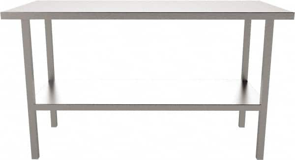 Jamco - 60 Wide x 30" Deep x 35" High, Stainless Steel Workbench - Flat Top, Fixed Legs, Stainless - Exact Tooling