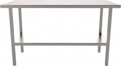 Jamco - 72 Wide x 30" Deep x 35" High, Stainless Steel Workbench - Flat Top, Fixed Legs, Stainless - Exact Tooling