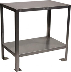 Jamco - 24 Wide x 18" Deep x 30" High, Stainless Steel Work Stand - Flat Top, Fixed Legs, Stainless - Exact Tooling