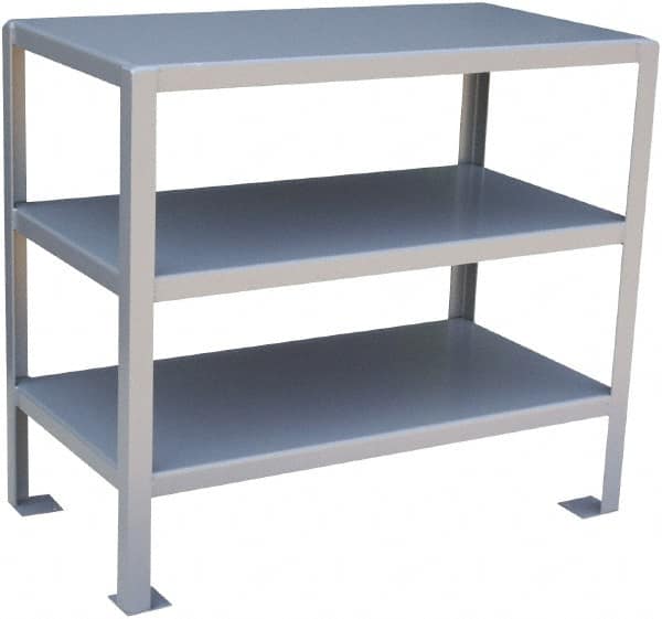Jamco - 30 Wide x 18" Deep x 32" High, Steel Work Stand - Flat Top, Fixed Legs, Gray - Exact Tooling