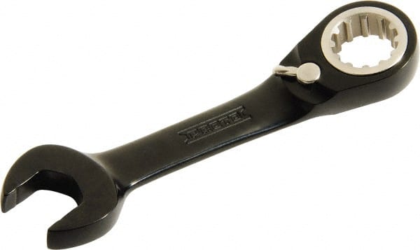 Proto - 1/2" 12 Point Offset Combination Wrench - 15° Offset Angle, 4-1/4" OAL, Steel, Black Chrome Finish - Exact Tooling