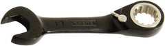 Proto - 8mm 12 Point Offset Combination Wrench - 15° Offset Angle, 3-1/2" OAL, Steel, Black Chrome Finish - Exact Tooling