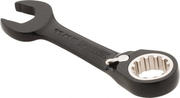 Proto - 11/16" 12 Point Offset Combination Wrench - 15° Offset Angle, 5" OAL, Steel, Black Chrome Finish - Exact Tooling