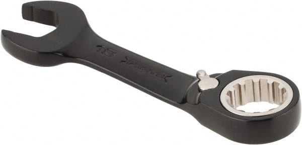 Proto - 18mm 12 Point Offset Combination Wrench - 15° Offset Angle, 5-5/32" OAL, Steel, Black Chrome Finish - Exact Tooling