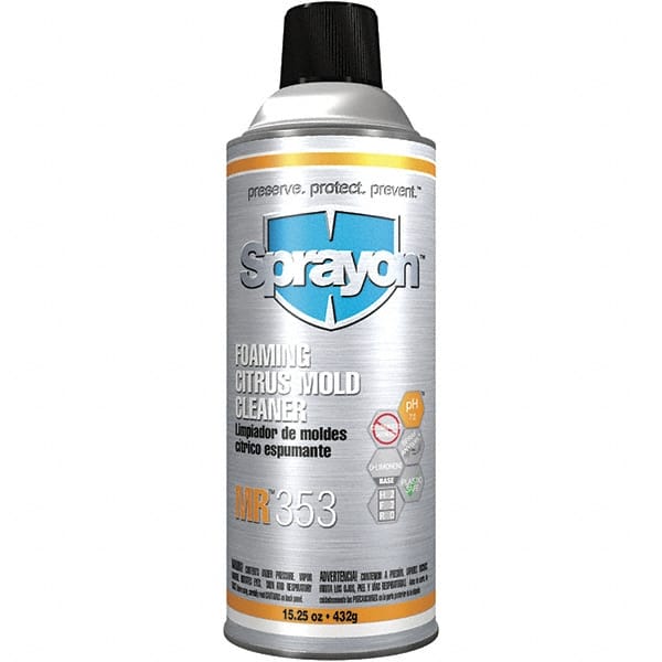 Sprayon - 15.25 Ounce Aerosol Can, White, Mold Cleaner - d-Limonene Composition - Exact Tooling