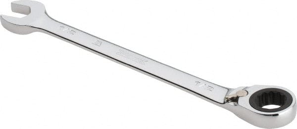 Proto - 1/2" 12 Point Combination Wrench - 0° Offset Angle, 7" OAL, Steel, Chrome Finish - Exact Tooling
