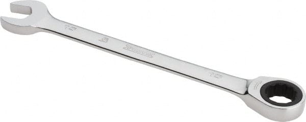 Proto - 15mm 12 Point Combination Wrench - 0° Offset Angle, 7-7/8" OAL, Steel, Chrome Finish - Exact Tooling