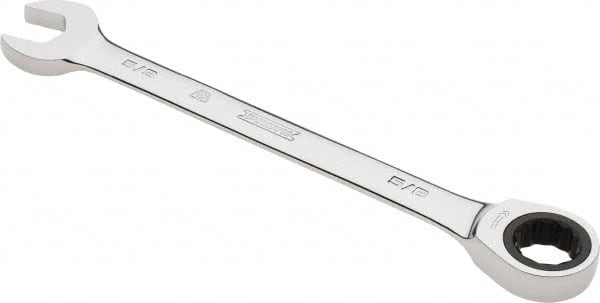 Proto - 5/8" 12 Point Combination Wrench - 0° Offset Angle, 8-13/16" OAL, Steel, Chrome Finish - Exact Tooling