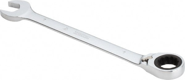 Proto - 1" 12 Point Combination Wrench - 0° Offset Angle, 12-3/4" OAL, Steel, Chrome Finish - Exact Tooling