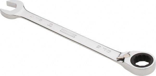 Proto - 9/16" 12 Point Combination Wrench - 0° Offset Angle, 7-1/2" OAL, Steel, Chrome Finish - Exact Tooling