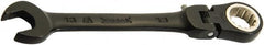 Proto - 9mm 12 Point Flexhead Combination Wrench - 15° Offset Angle, 5" OAL, Steel, Black Chrome Finish - Exact Tooling
